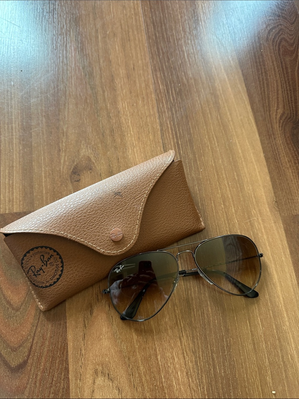Ray-Ban Aviator Sunglasses in Brown with Case